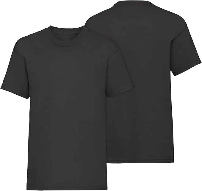HiFEN® Kids Crew Neck Short Sleeve T Shirts Cotton Rich Plain Classic Fit Value weight Casual Top 3 to 15 Years 3 Pack