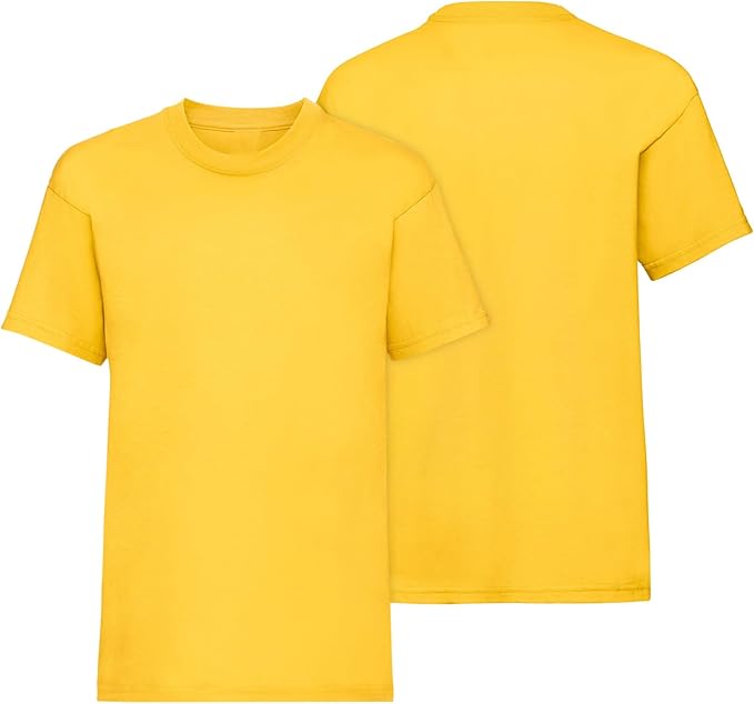 HiFEN® Kids Crew Neck Short Sleeve T Shirts Cotton Rich Plain Classic Fit Value weight Casual Top 3 to 15 Years 3 Pack