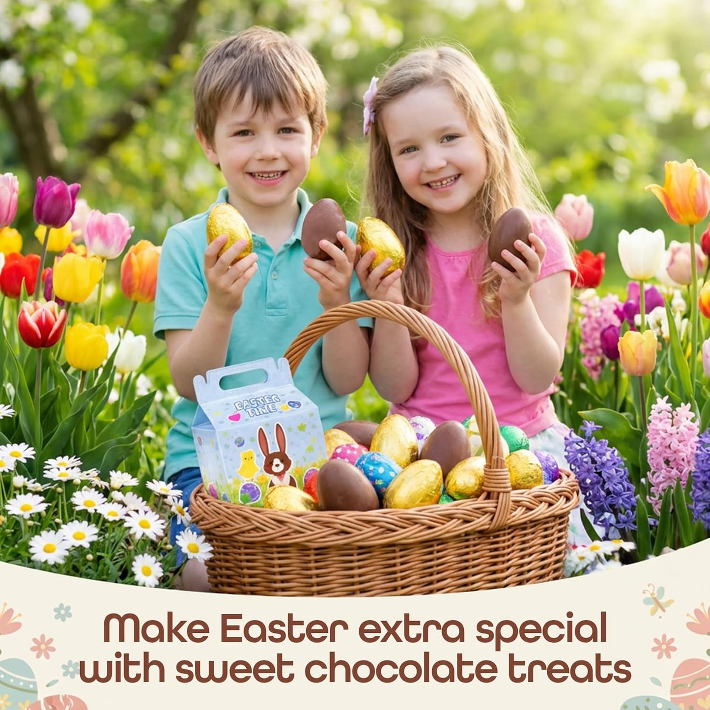 HiFEN® Easter Milk Chocolate Eggs 80g, Golden Eggs Gift Box, Luxurious Milky Easter Treats, Large Chocolate Egg Wrapped in Gold Foil (1 Chocolate Egg of 80g