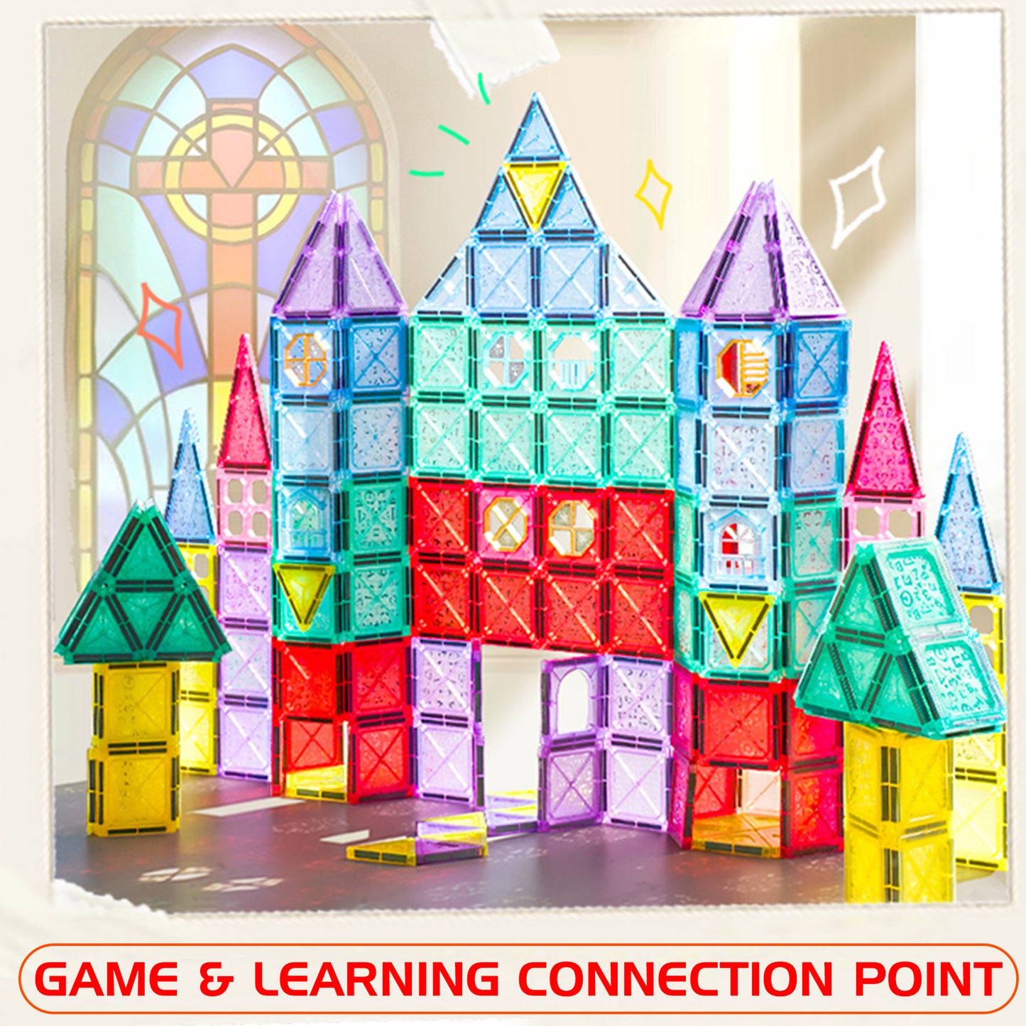 110Pcs Magnetic Building Construction Creative 3D Educational Tiles Set Kids Toy