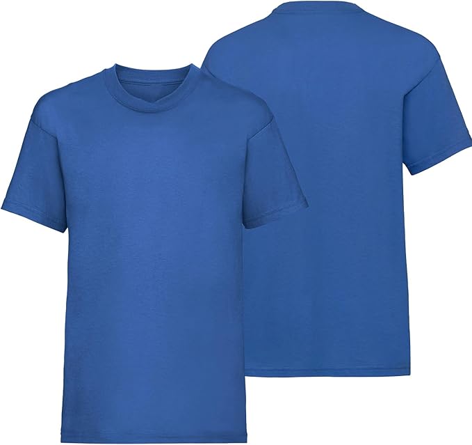 HiFEN® Kids Crew Neck Short Sleeve T Shirts Cotton Rich Plain Classic Fit Value weight Casual Top 3 to 15 Years 3 Pack