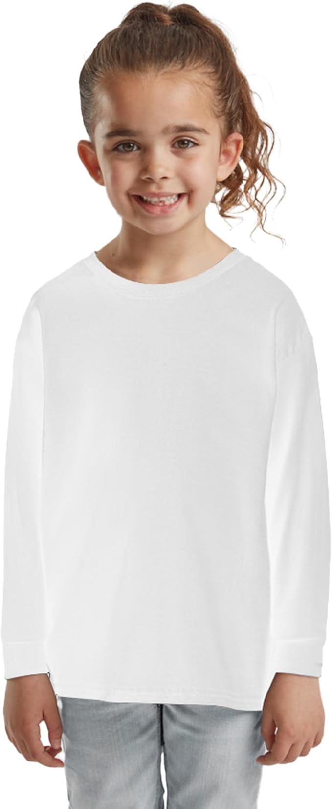 Kids Long Sleeve Cotton T-Shirt – Plain Round Neck Tee for School & Everyday Wear (Age 3–15)
