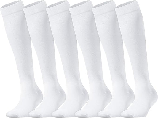 6 Pair Girls Knee High Socks UK 4-6