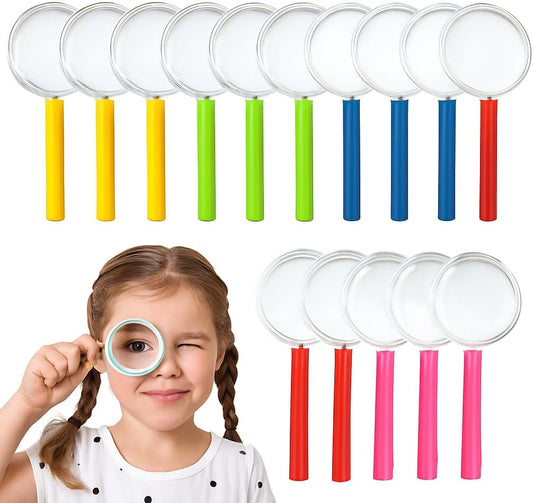 15 Pcs Mini Magnifying Glass Set for Kids – Colorful Handheld Lenses for Learning, Parties & Outdoor Exploration