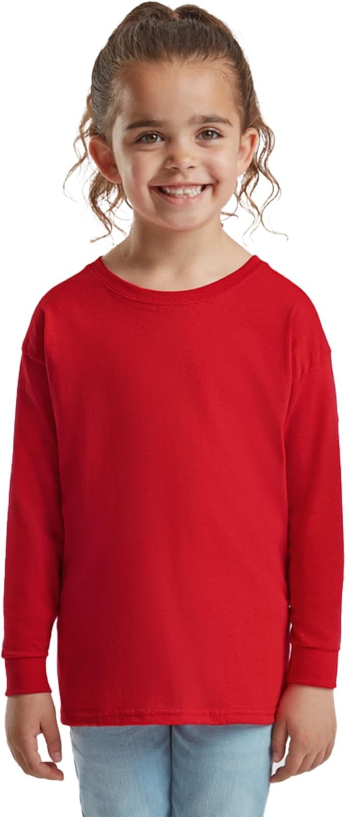 Kids Long Sleeve Cotton T-Shirt – Plain Round Neck Tee for School & Everyday Wear (Age 3–15)