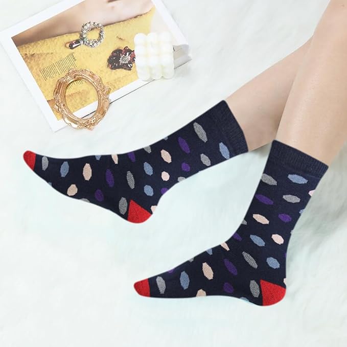 6 Pairs Women’s Wool Thermal Socks – Warm Winter Crew Socks UK 4–7