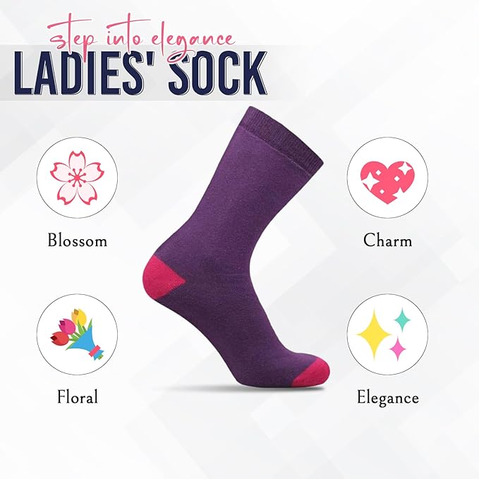 6 Pairs Women’s Wool Thermal Socks – Warm Winter Crew Socks UK 4–7