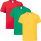 3 Pack Kids Crew Neck Short Sleeve T Shirts Cotton Rich Plain Valueweight Top 3 to 15 Years