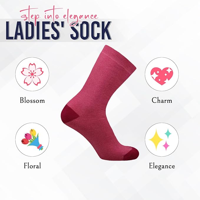 6 Pairs Women’s Wool Thermal Socks – Warm Winter Crew Socks UK 4–7