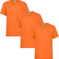 HiFEN® Kids Crew Neck Short Sleeve T Shirts Cotton Rich Plain Classic Fit Value weight Casual Top 3 to 15 Years 3 Pack