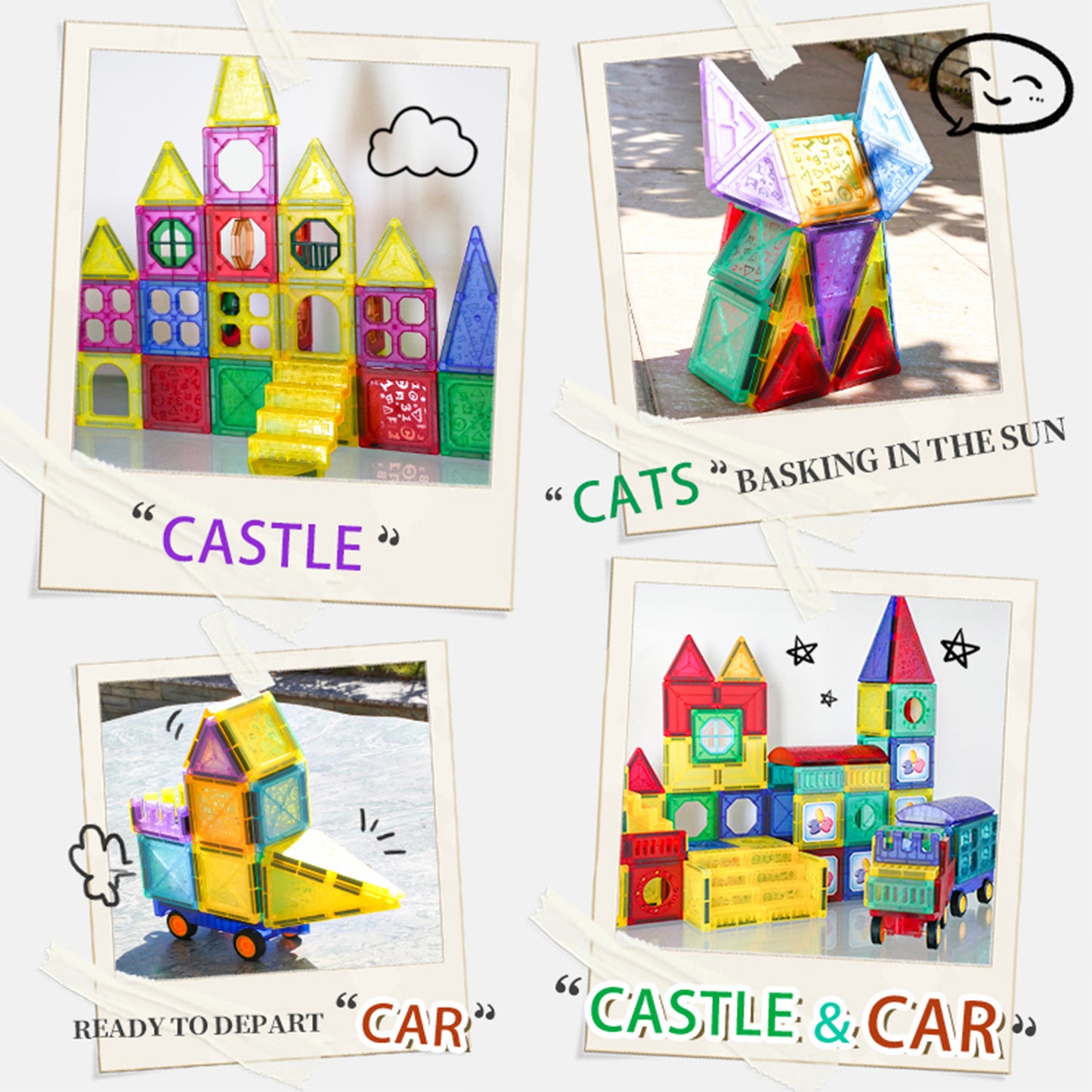 110Pcs Magnetic Building Construction Creative 3D Educational Tiles Set Kids Toy