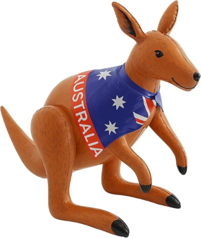 Inflatable Kangaroo with Australian Flag – 70cm Party Decoration & Fun Aussie Toy