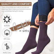 Load image into Gallery viewer, Ladies 12 Pair Bamboo Mix Colours Soft Top Socks
