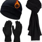 Men’s Winter Beanie Hat, Scarf & Gloves Set – Fleece Lined, Thermal Cold Weather Accessories