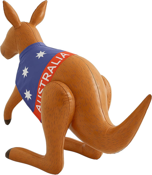 Inflatable Kangaroo with Australian Flag – 70cm Party Decoration & Fun Aussie Toy