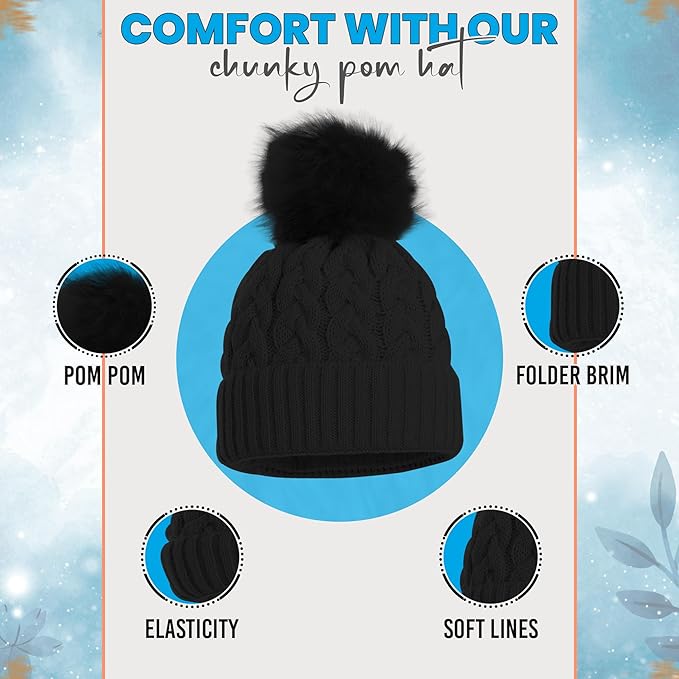 Women’s Winter Hat & Gloves Set – Fur Lined, Warm & Cozy (One Size)