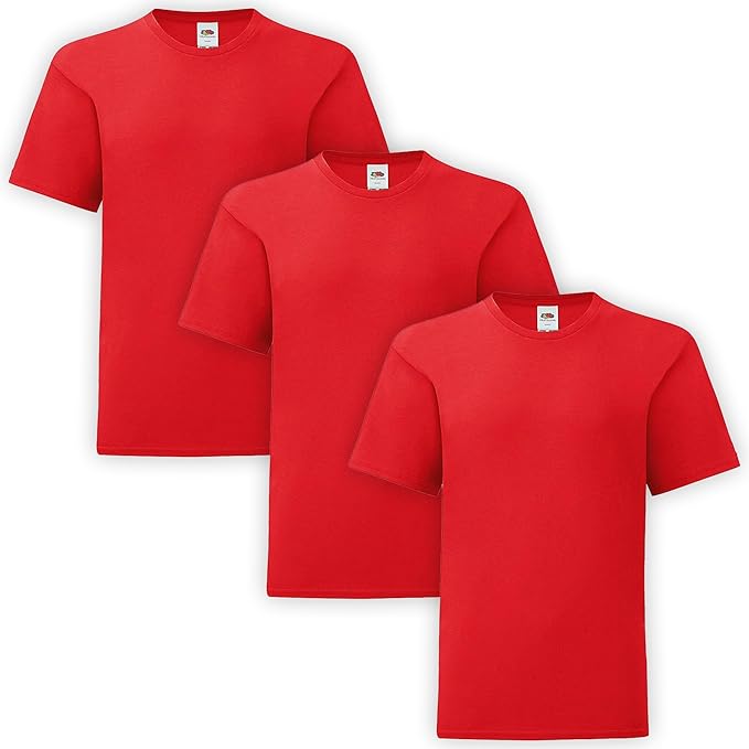 HiFEN® Kids Crew Neck Short Sleeve T Shirts Cotton Rich Plain Classic Fit Value weight Casual Top 3 to 15 Years 3 Pack