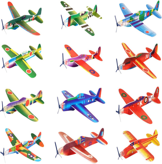 HiFEN® 24 Pack Jet Fighter Plane Gliders (20cm) – Assorted Designs Kids Party Toys & Bag Fillers
