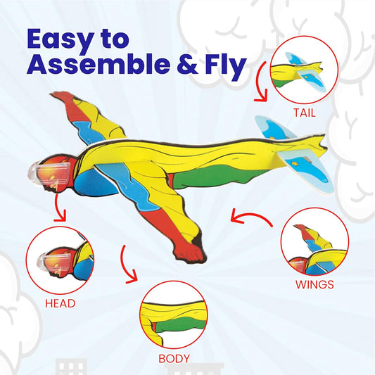 24 Pcs Superhero Foam Gliders – Fun Party Bag Fillers & Toys for Kids