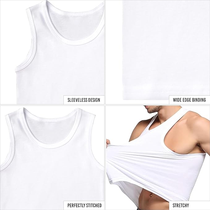 Mens Cotton Summer Vests - Pack of 6