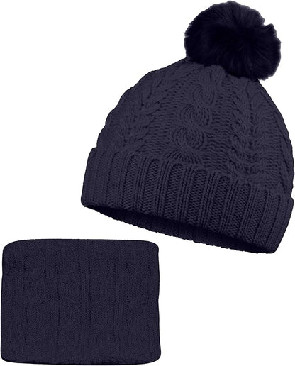 Kids Winter Hat & Neck Warmer Set – Fur Lined & Cozy