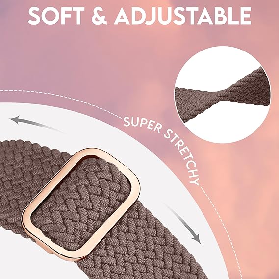 4-Pack Braided Solo Loop Straps for Apple Watch – Unisex Stretch Bands