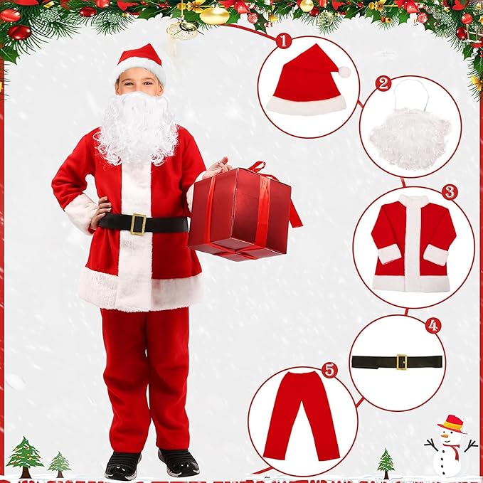 5 Pcs Kids Christmas Costumes