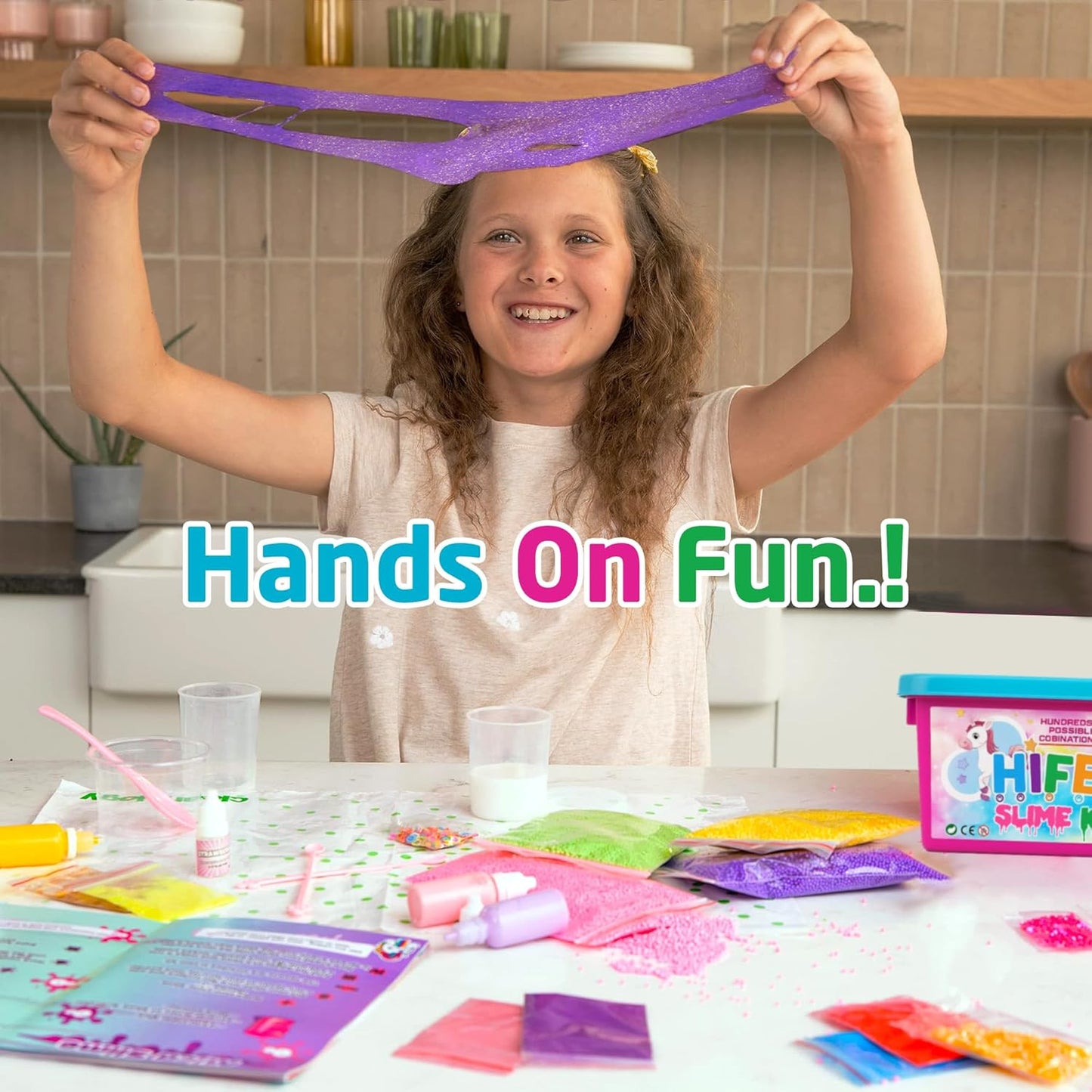 57 Pcs Slime Kit – DIY Fluffy, Non-Sticky Glitter Slime Set for Kids Ages 8+ Fun Creative Gift for Boys & Girls