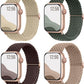 4-Pack Braided Solo Loop Straps for Apple Watch – Unisex Stretch Bands