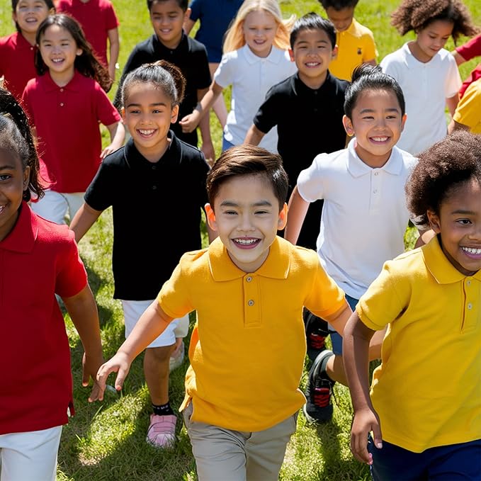 Kids Polo Shirt – Short Sleeve School Uniform (3–15 Years)