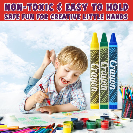 24 Mini Wax Crayons for Kids – Halloween Party Favors | Non-Toxic, Vibrant Colours