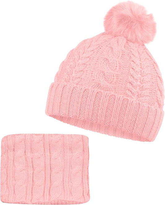 Kids Winter Hat & Neck Warmer Set – Fur Lined & Cozy
