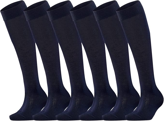 6 Pair Girls Knee High Socks UK 4-6