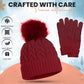 Women’s Winter Hat & Gloves Set – Fur Lined, Warm & Cozy (One Size)