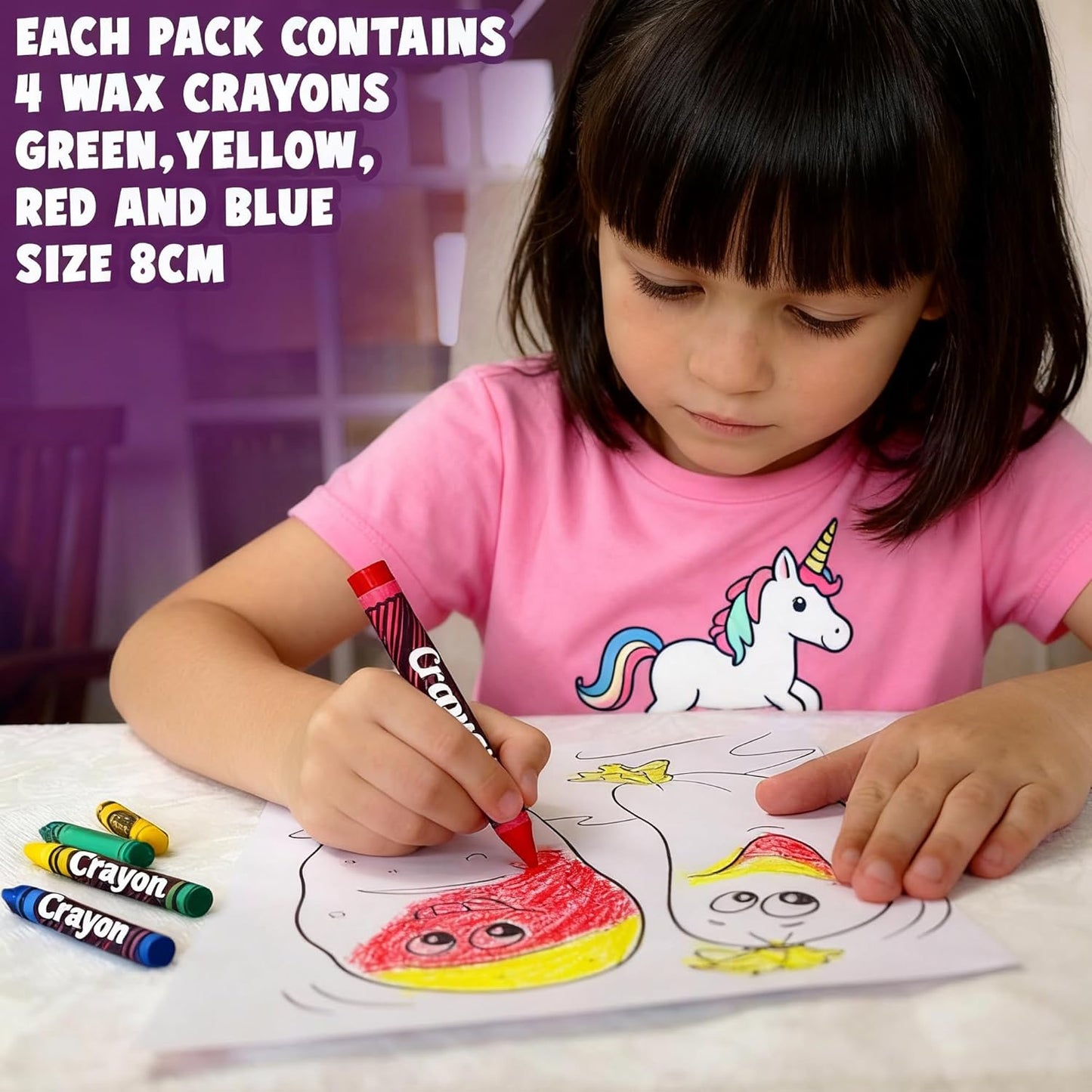 24 Mini Wax Crayons for Kids – Halloween Party Favors | Non-Toxic, Vibrant Colours
