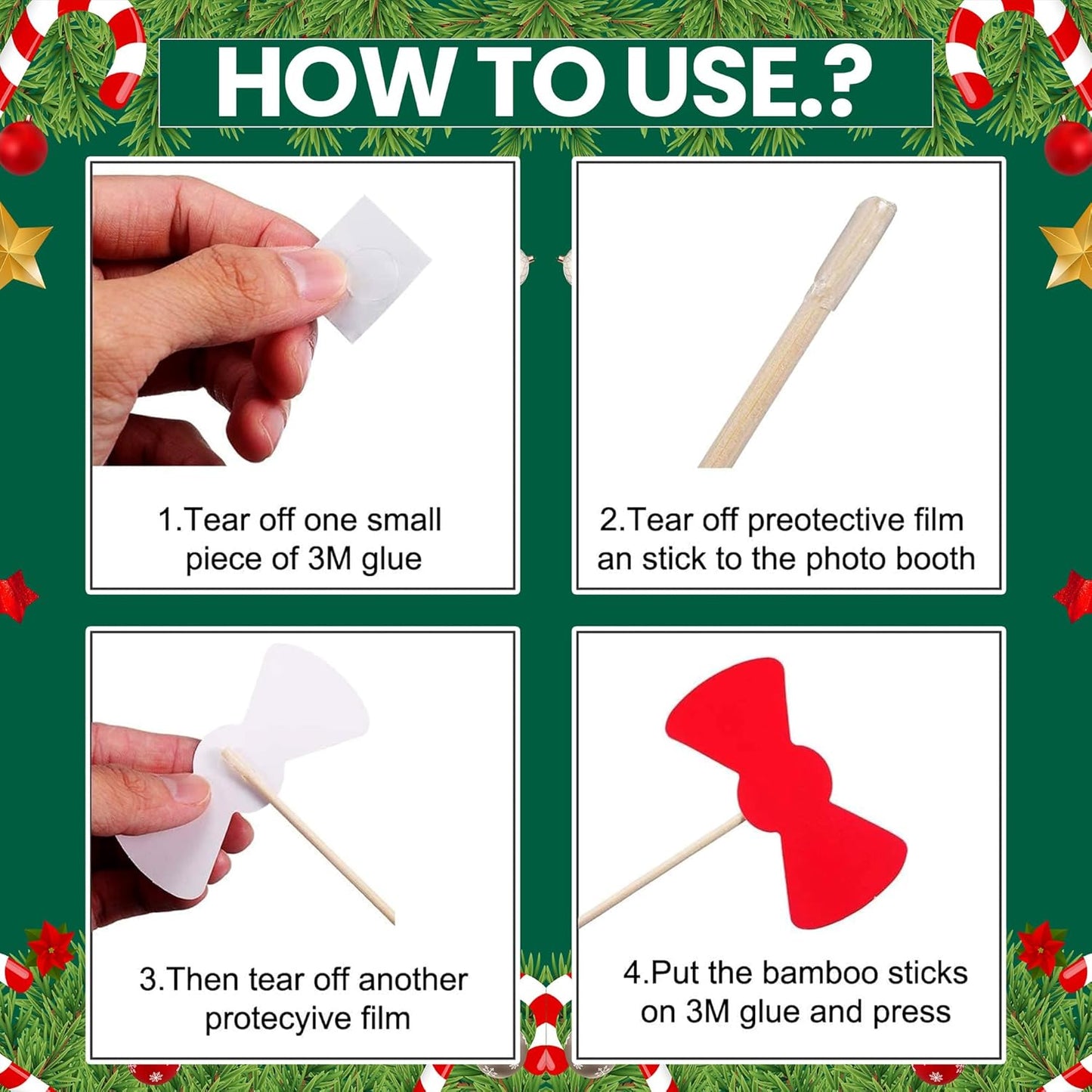 20pcs Christmas Party Photo Booth Props – Festive Holiday Kit