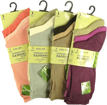 Load image into Gallery viewer, Ladies 12 Pair Bamboo Mix Colours Soft Top Socks
