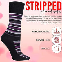 Load image into Gallery viewer, Girls bamboo socks with stripped pattern on it