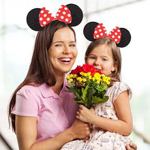 Load image into Gallery viewer, a woman and baby wearing minnie mouse ears headband 
