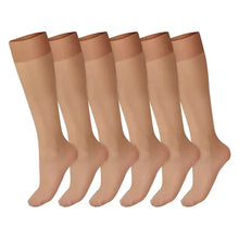Load image into Gallery viewer, 6 Pairs Women Nylon Knee High Socks from HiFEN® - Just $12.99! Shop now at HiFEN
