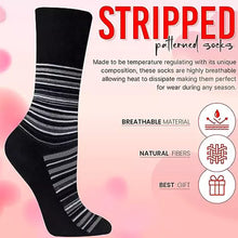 Load image into Gallery viewer, Stripped pattern black socks for women