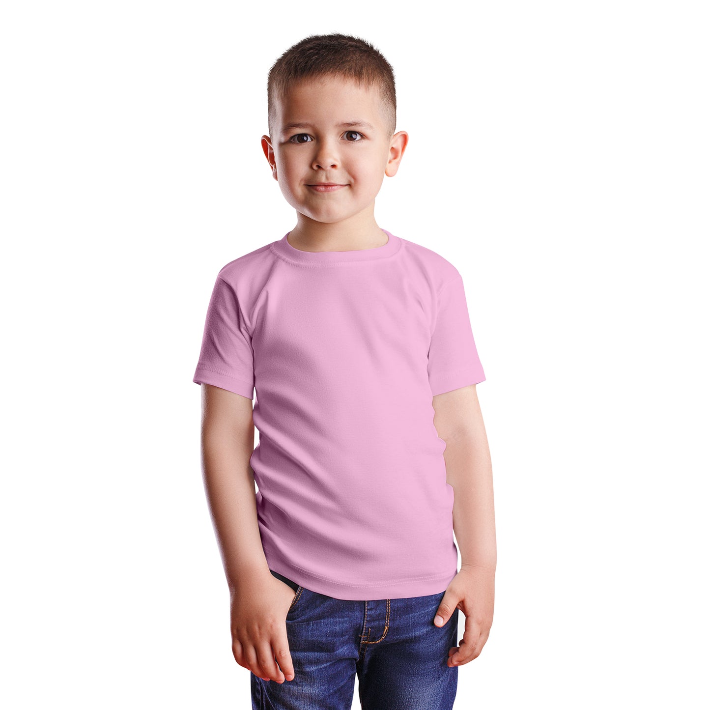 HiFEN® Kids Crew Neck Short Sleeve T Shirts Cotton Rich Plain Classic Fit Value weight Casual Top 3 to 15 Years 3 Pack