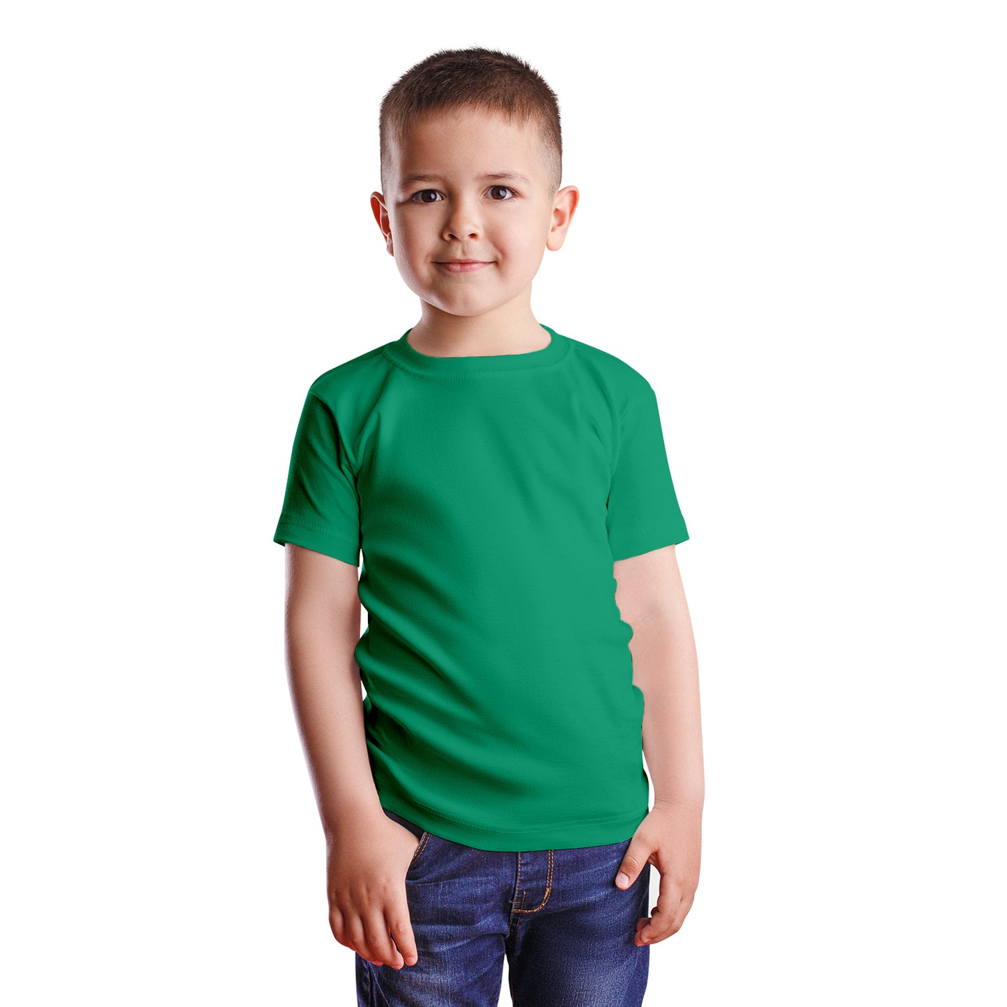 HiFEN® Kids Crew Neck Short Sleeve T Shirts Cotton Rich Plain Classic Fit Value weight Casual Top 3 to 15 Years 3 Pack