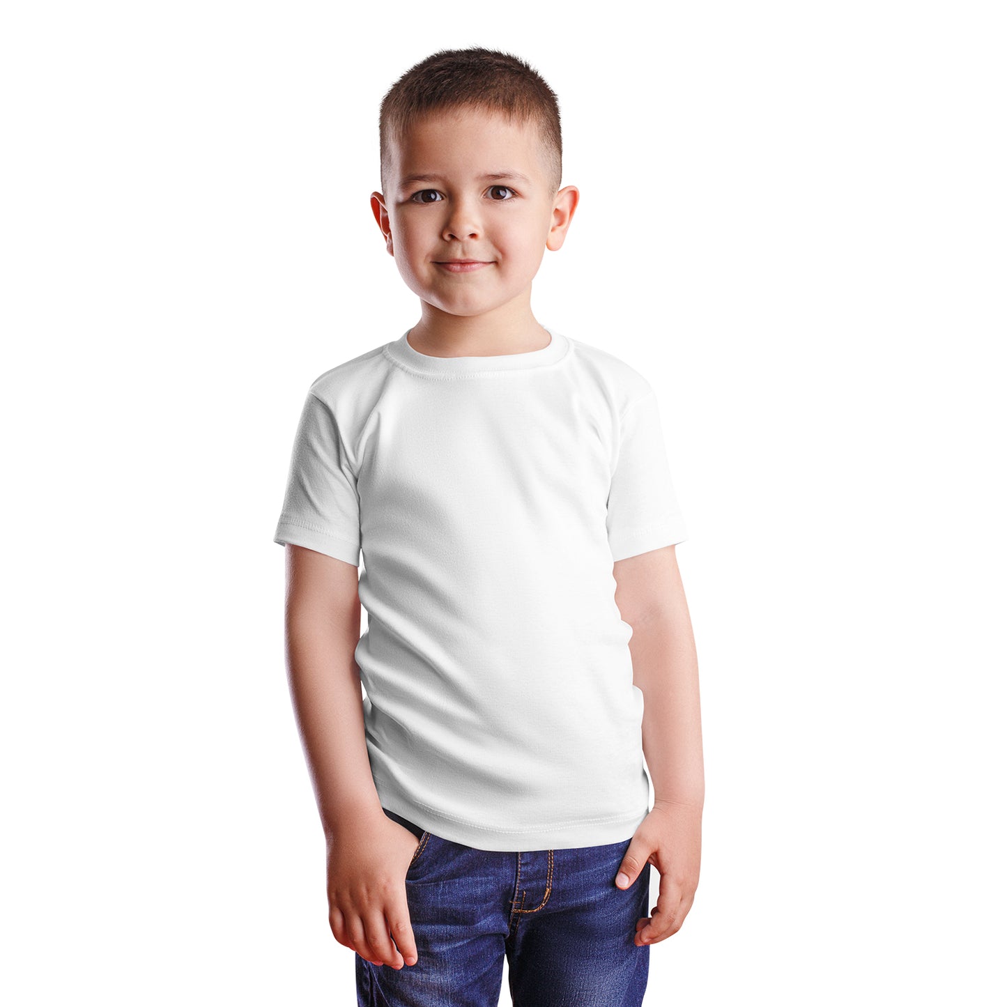 HiFEN® Kids Crew Neck Short Sleeve T Shirts Cotton Rich Plain Classic Fit Value weight Casual Top 3 to 15 Years 3 Pack