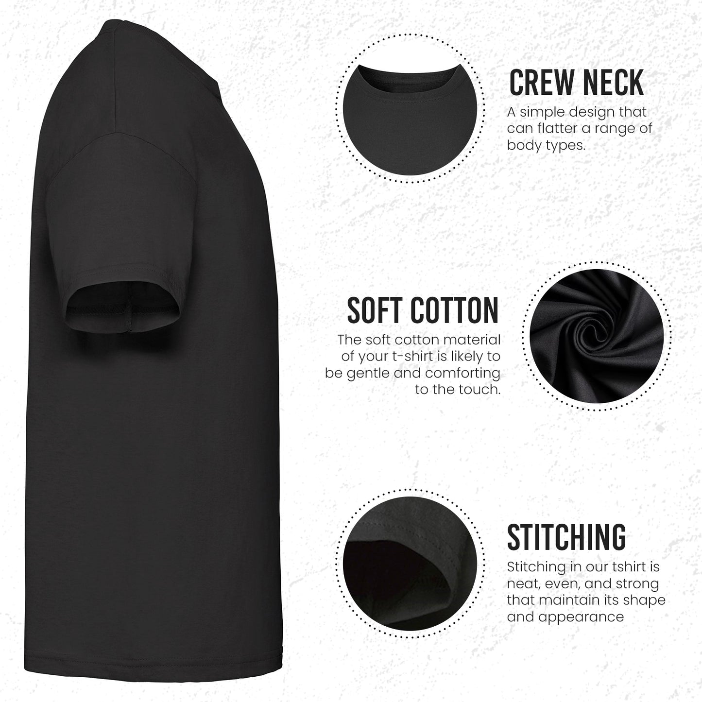 HiFEN® Kids Crew Neck Short Sleeve T Shirts Cotton Rich Plain Classic Fit Value weight Casual Top 3 to 15 Years 3 Pack