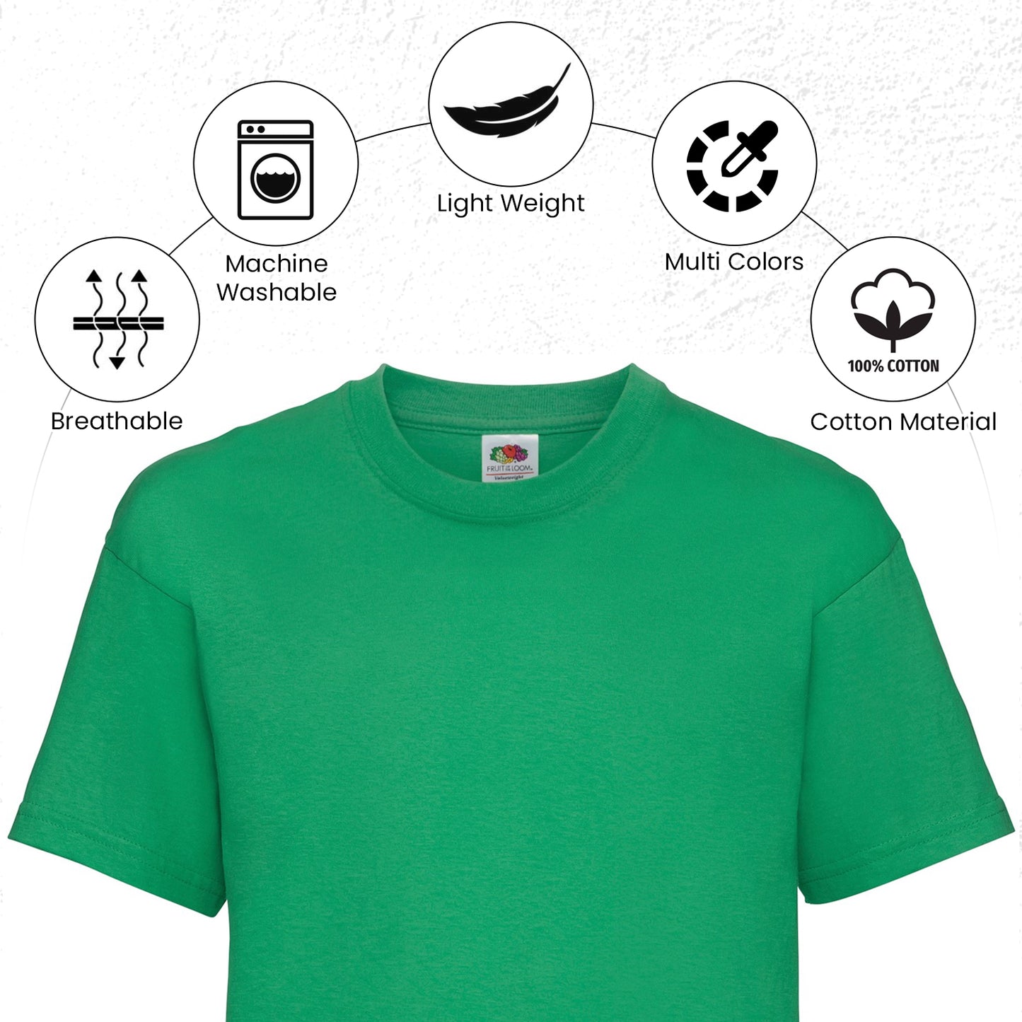 HiFEN® Kids Crew Neck Short Sleeve T Shirts Cotton Rich Plain Classic Fit Value weight Casual Top 3 to 15 Years 3 Pack