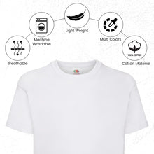 Load image into Gallery viewer, 3 Pack Kids Crew Neck Short Sleeve T Shirts Cotton Rich Plain Valueweight Top 3 to 15 Years
