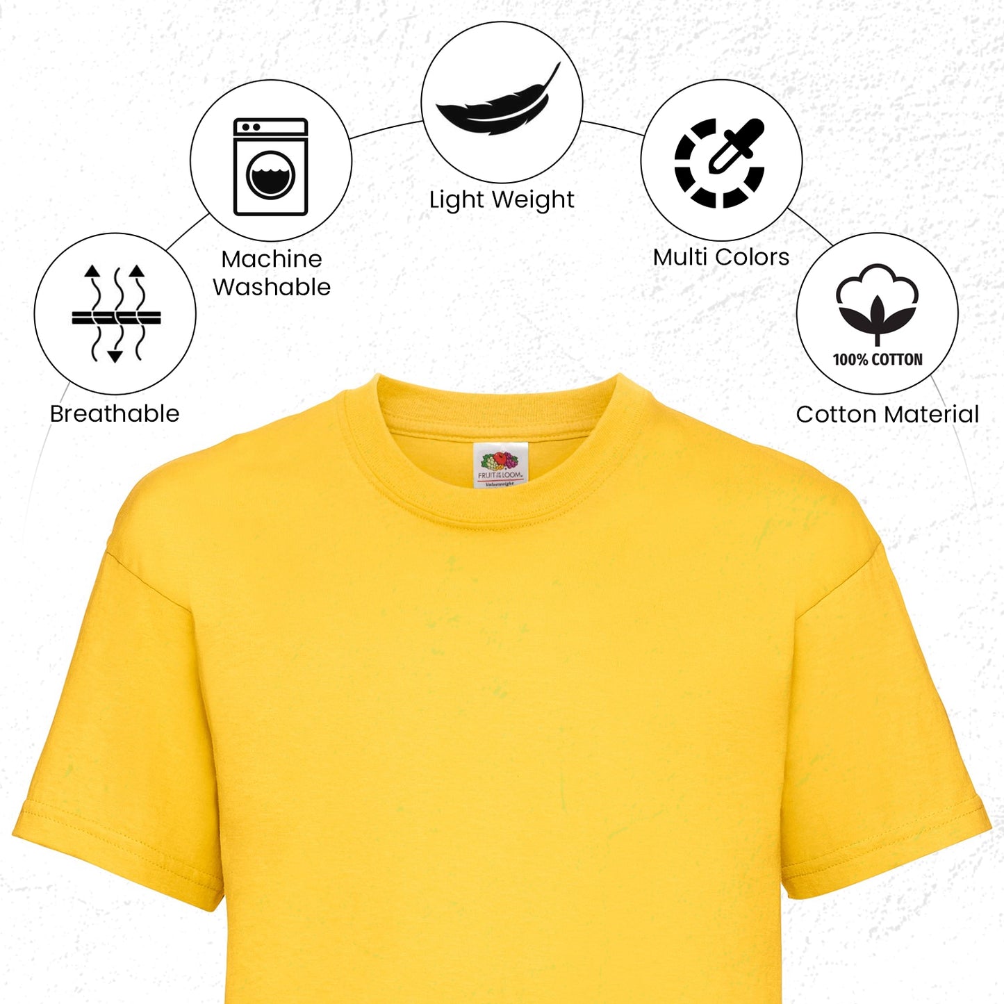 HiFEN® Kids Crew Neck Short Sleeve T Shirts Cotton Rich Plain Classic Fit Value weight Casual Top 3 to 15 Years 3 Pack