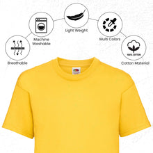 Load image into Gallery viewer, 3 Pack Kids Crew Neck Short Sleeve T Shirts Cotton Rich Plain Valueweight Top 3 to 15 Years
