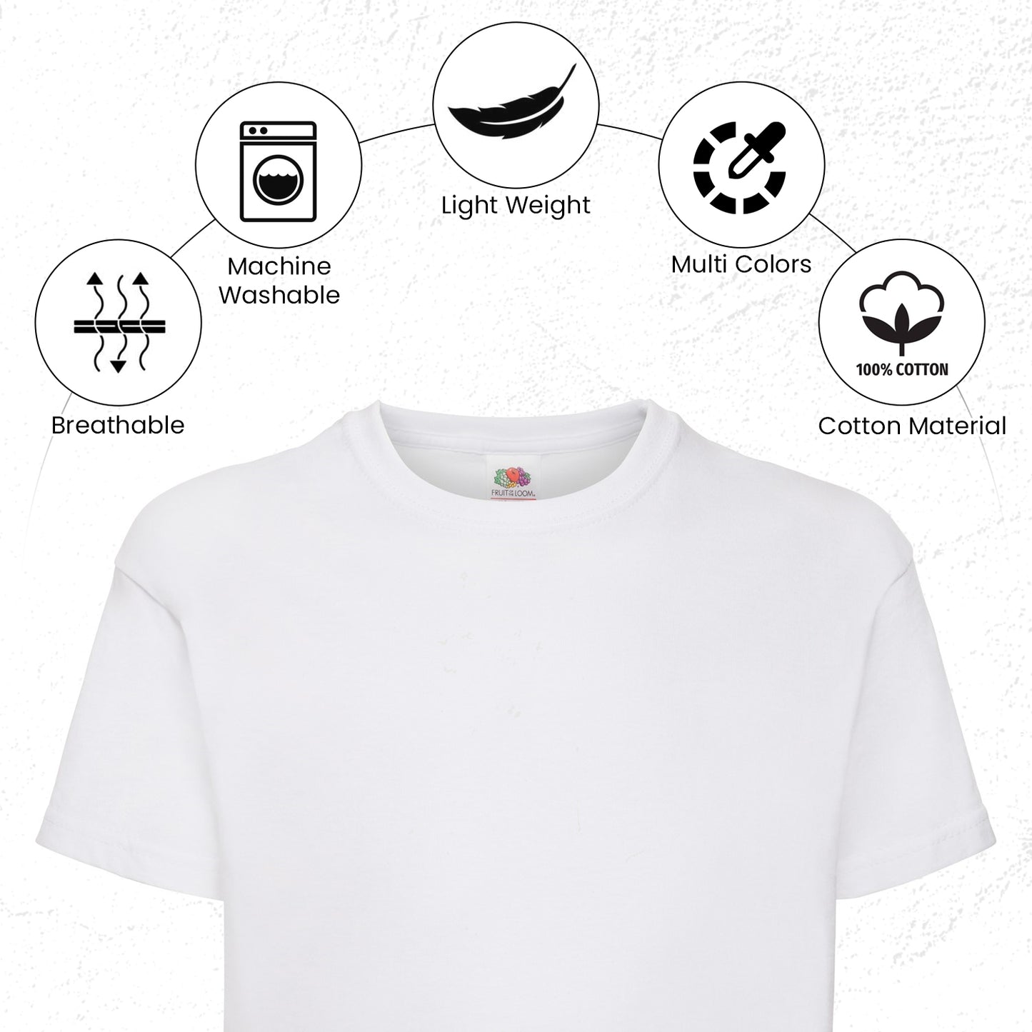 HiFEN® Kids Crew Neck Short Sleeve T Shirts Cotton Rich Plain Classic Fit Value weight Casual Top 3 to 15 Years 3 Pack